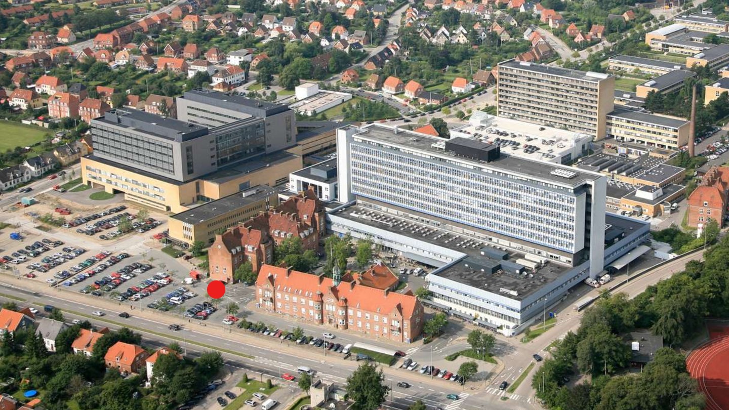 Kort af Syd med markering af hvor personalebussen til Thisted afgår