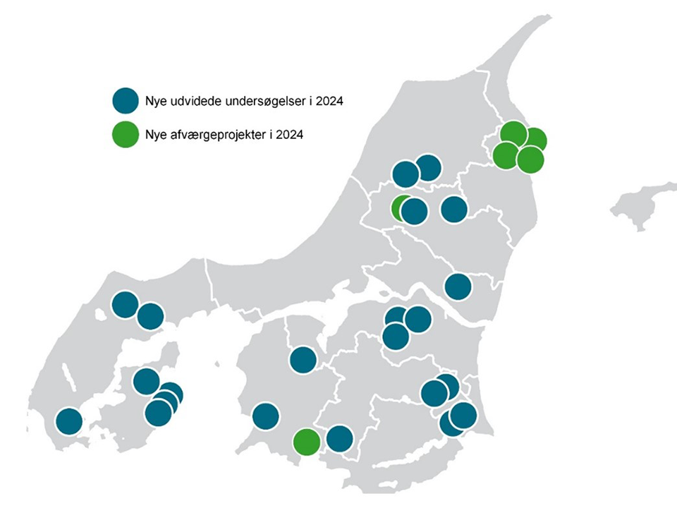 Oversigtskort: Jordforurening, Indsatsplan 2024