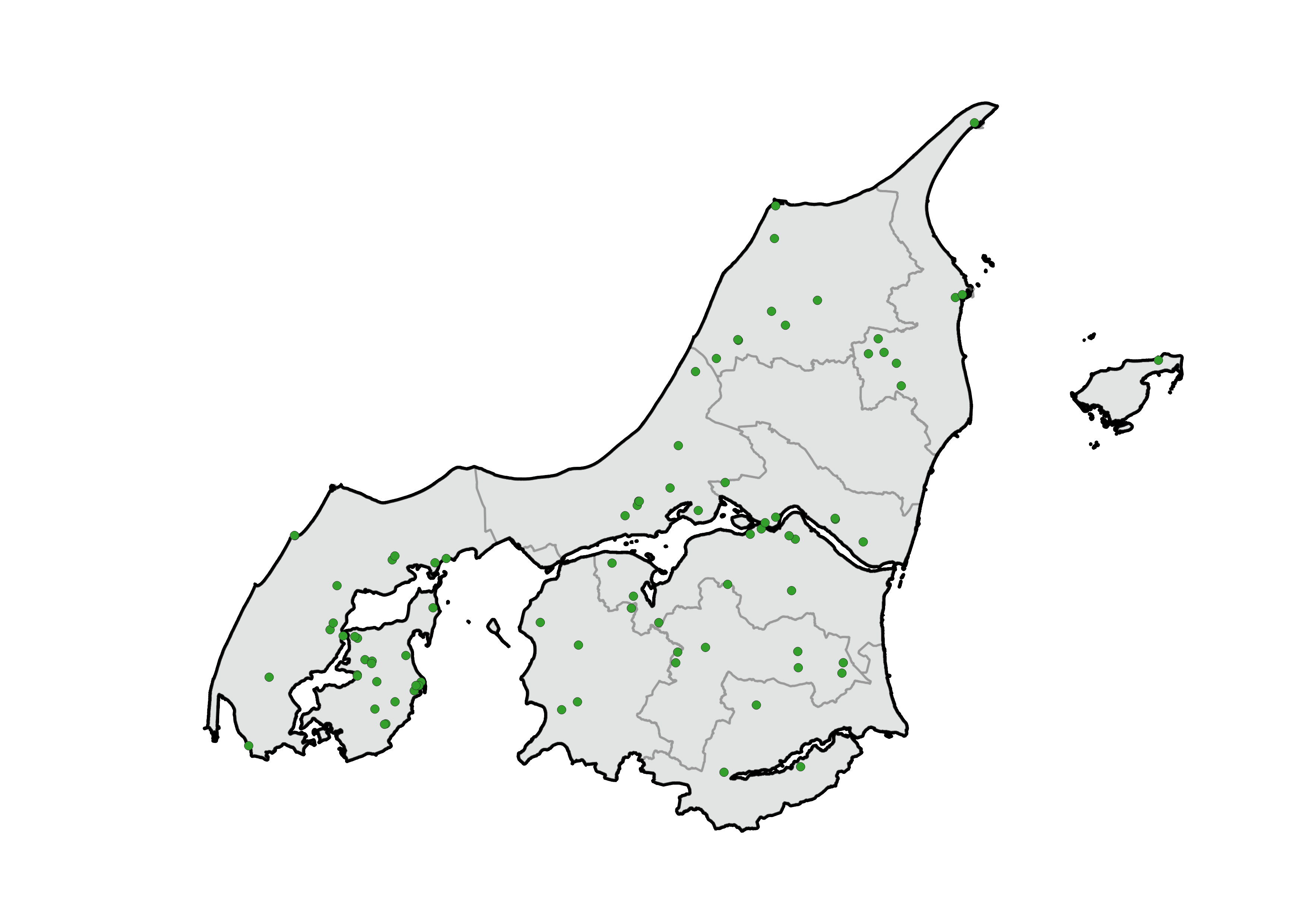 Kort over indledende forureningsundersøgelser 2024, 1. halvår.